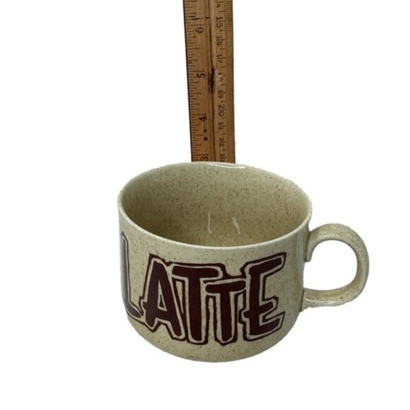 Coffee Mug With Saucers Latte Porcelain Italian Expresso Tan Set Of 2 - Picture 7 of 8